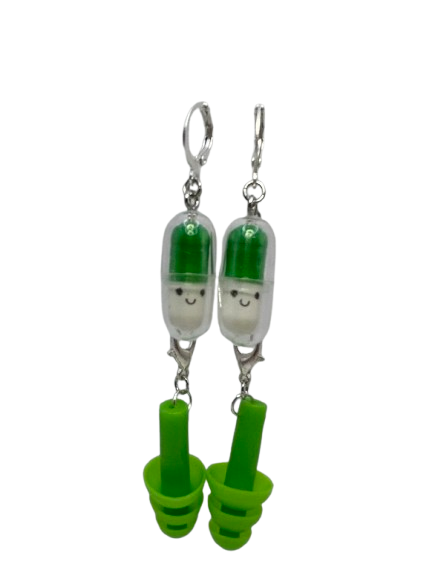 Happy Pill Earplug Earrings