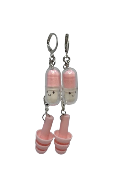 Happy Pill Earplug Earrings
