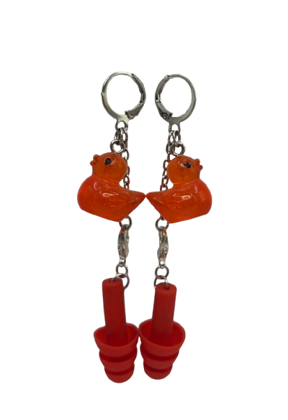 UV Glow in the Dark Duck Hearing Protection Earrings