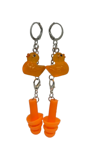 UV Glow in the Dark Duck Hearing Protection Earrings