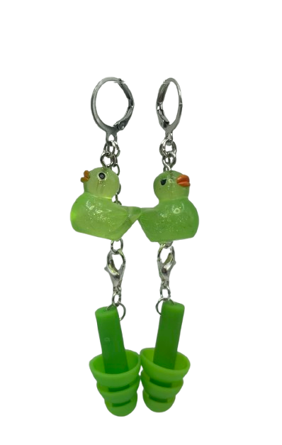 UV Glow in the Dark Duck Hearing Protection Earrings