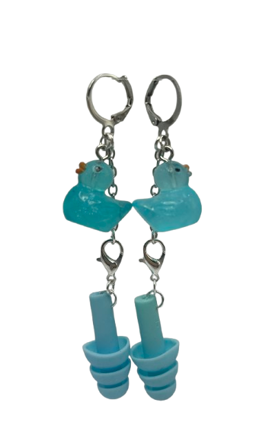 UV Glow in the Dark Duck Hearing Protection Earrings