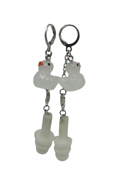 UV Glow in the Dark Duck Hearing Protection Earrings