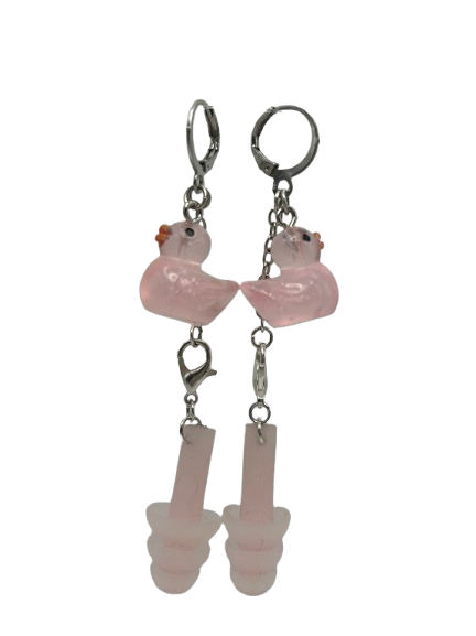 UV Glow in the Dark Duck Hearing Protection Earrings