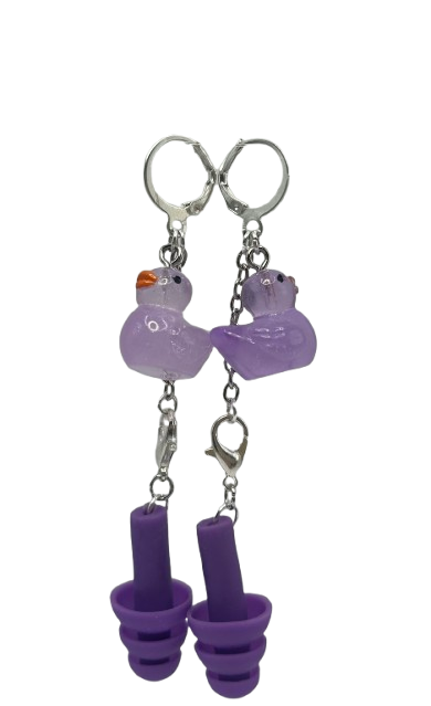 UV Glow in the Dark Duck Hearing Protection Earrings