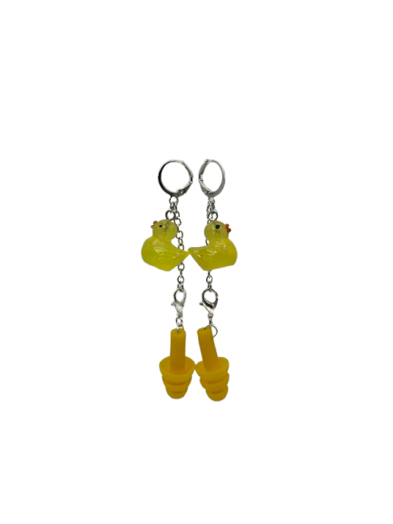 UV Glow in the Dark Duck Hearing Protection Earrings
