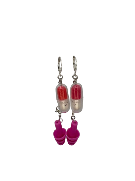 Happy Pill Earplug Earrings