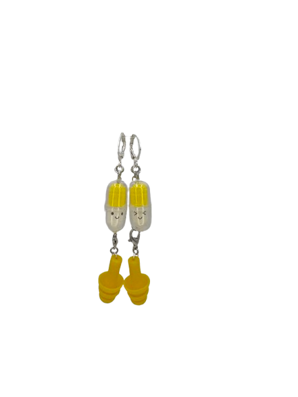 Happy Pill Earplug Earrings