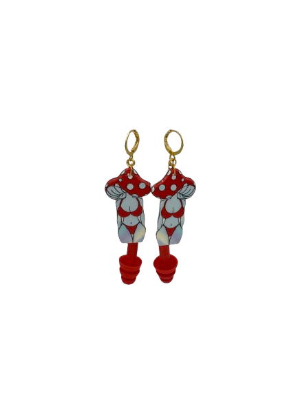 Mushroom Lady Earplug Earrings