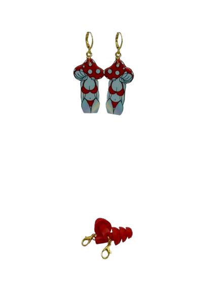 Mushroom Lady Earplug Earrings