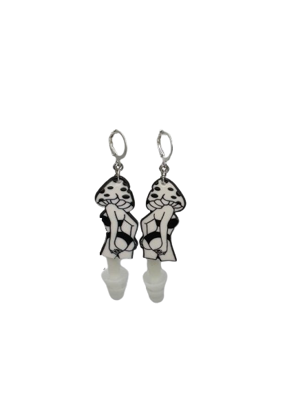 Mushroom Lady Earplug Earrings